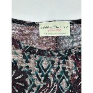 Bobbie Brooks Women's Multi color Paisley Top Tunic 1X